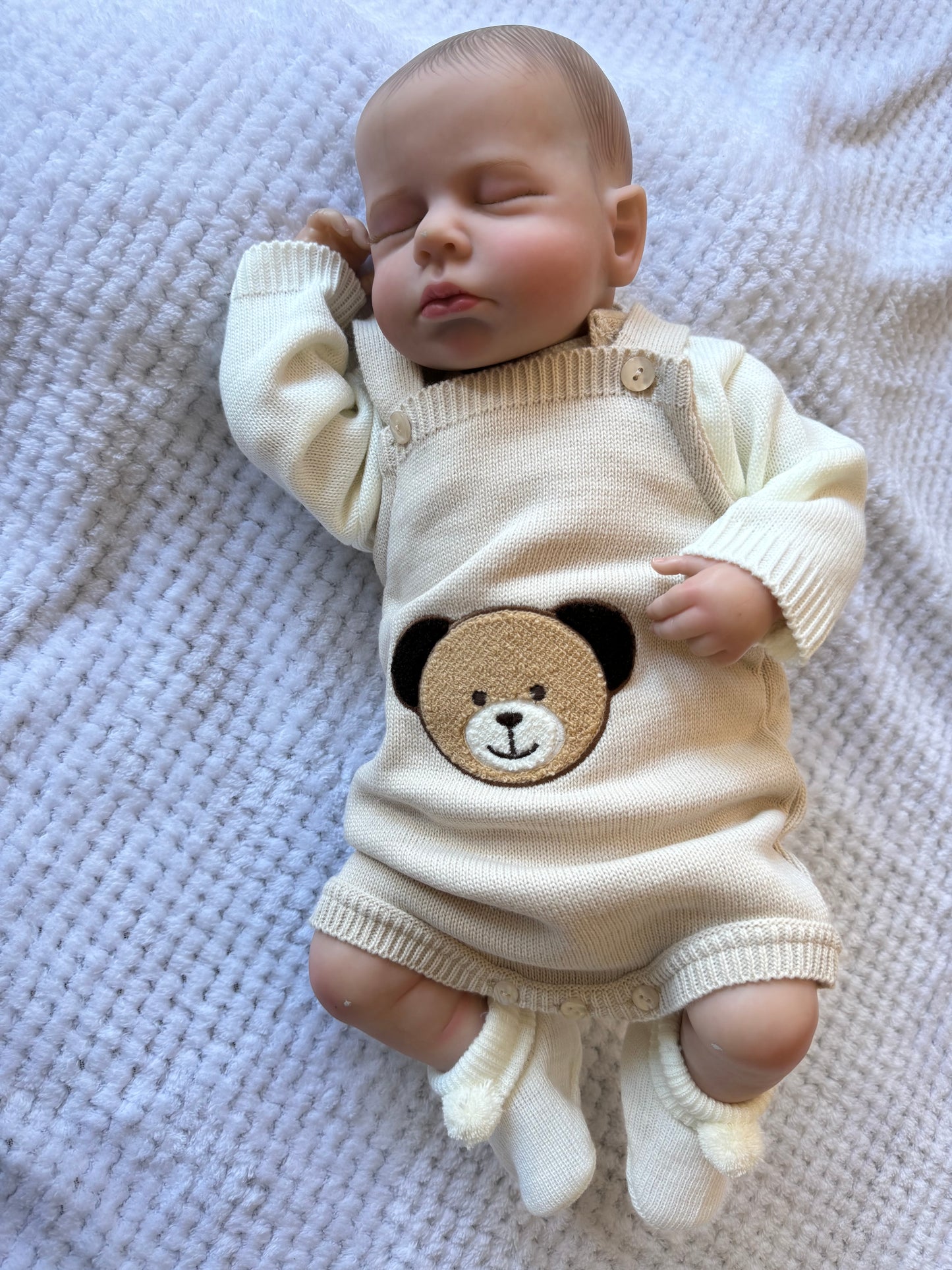 Little Nosh Knitted Teddy Romper