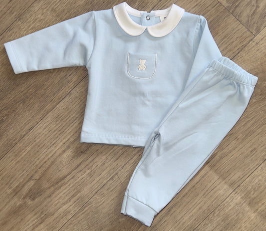 Blue Teddy Embroidered Tracksuit