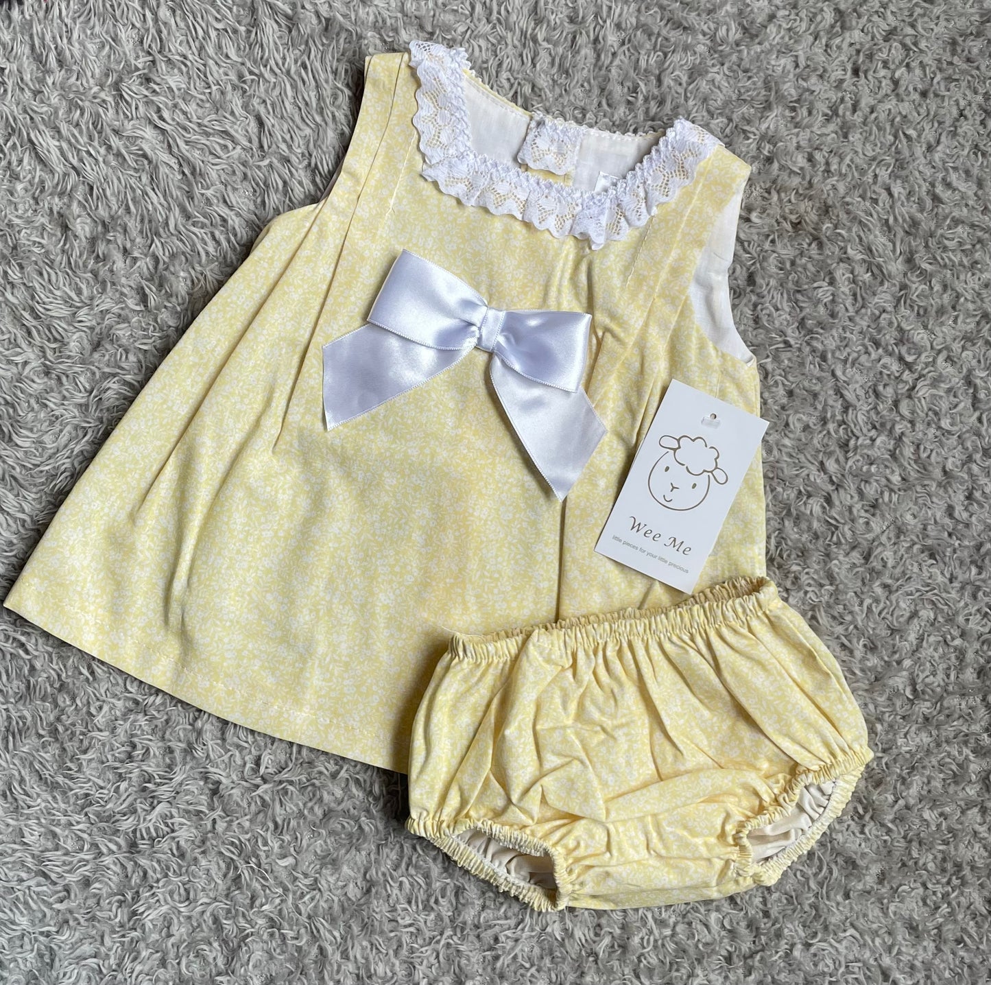 Wee me Yellow Floral Dress with Pants